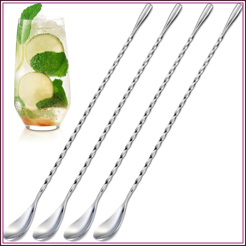 طقم 4 قطع من ملاعق البار، بطول - مراجعة Bar Spoon Twisted وسعره