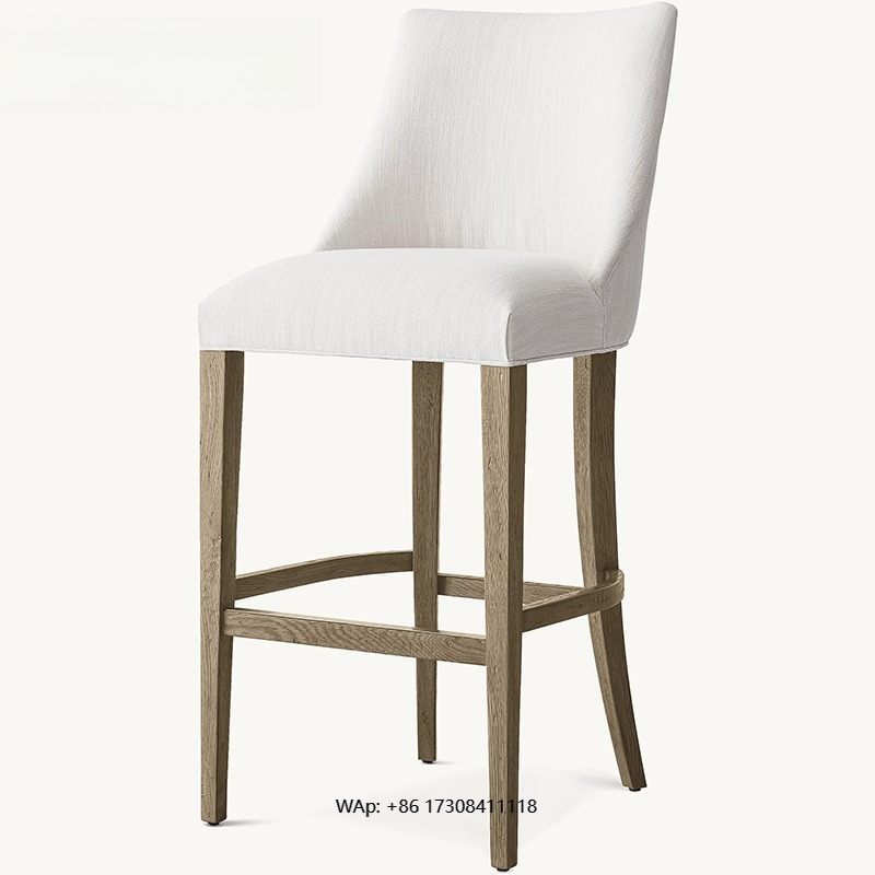 Home Bar Stools - كرسي بار فاخر من الخشب الصلب،