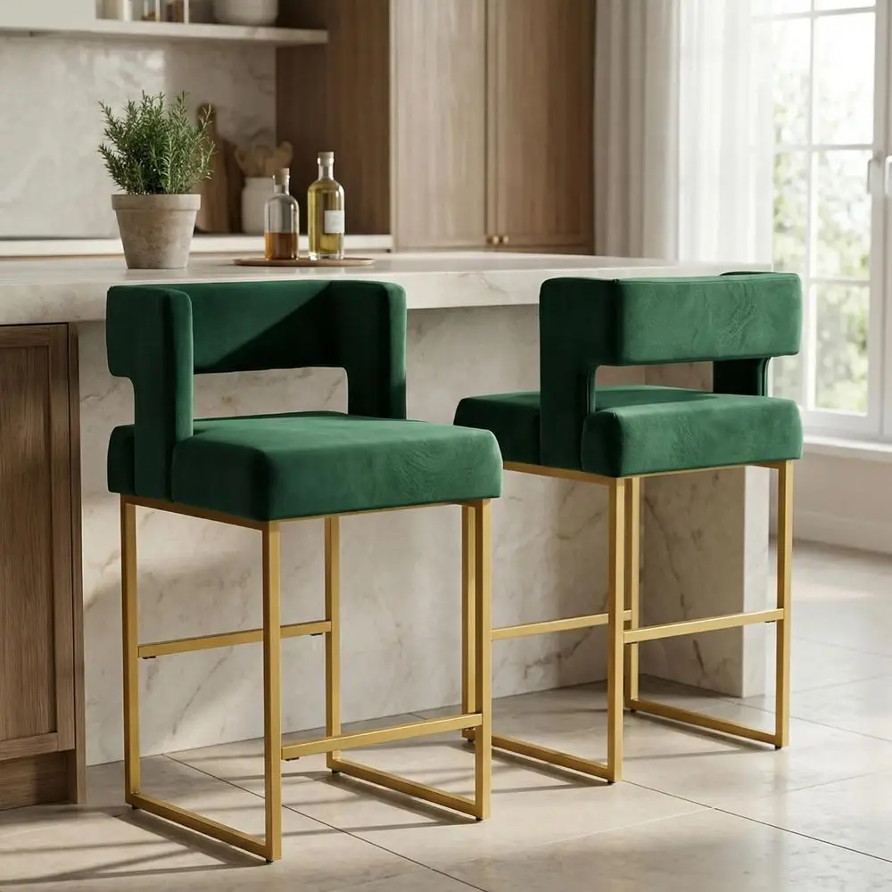 مجموعة من كرسيين بار مخمليين أ - مراجعة Home Bar Stools وسعره