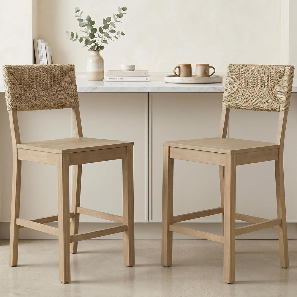 مجموعة من كرسيين بار بمسند ظهر - مراجعة Home Bar Stools وسعره