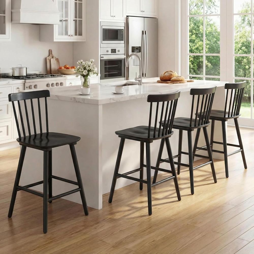مجموعة من 4 كراسي بار خشبية با - مراجعة Home Bar Stools وسعره