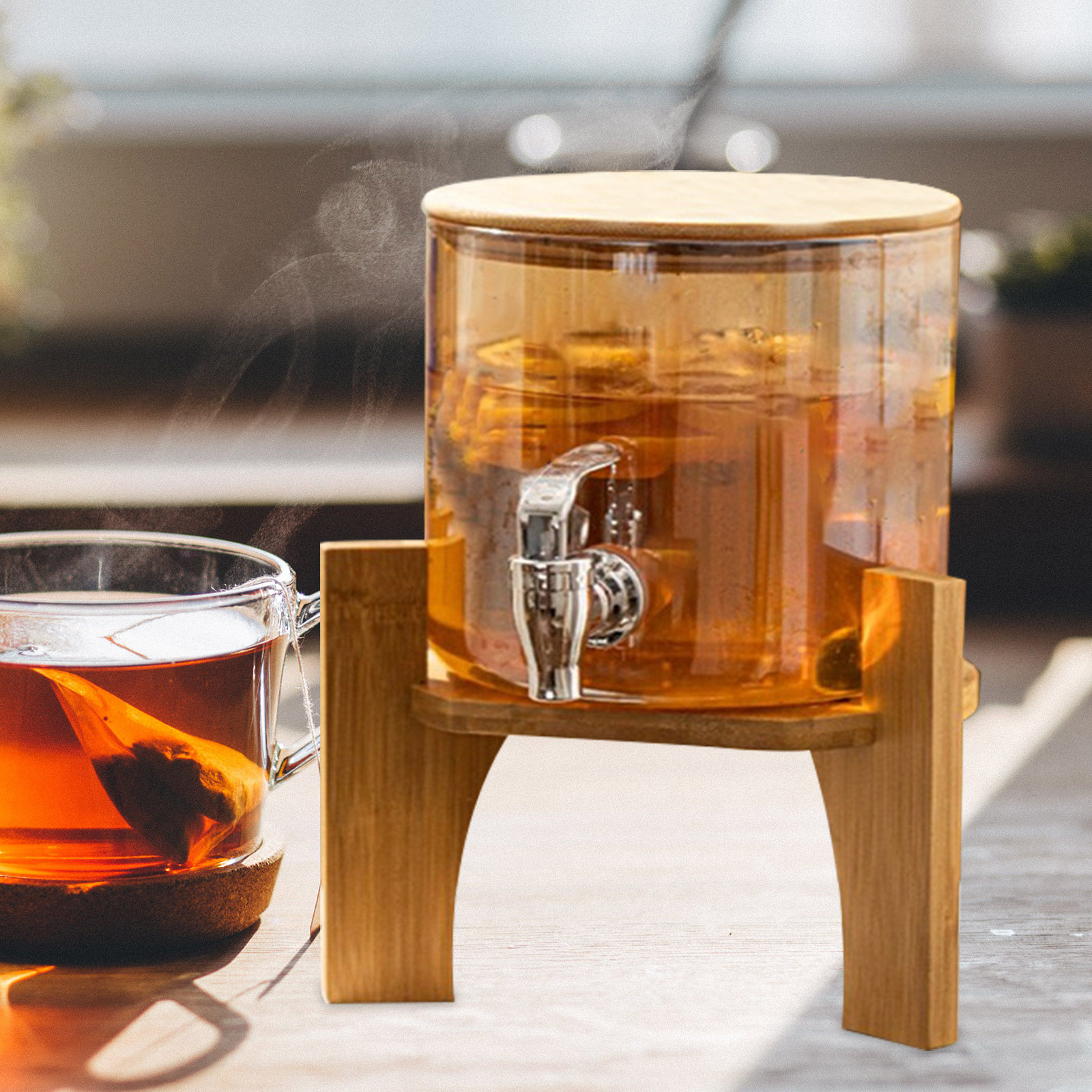 حامل مشروبات خشبي أنيق بقاعدة  - مراجعة Home Bar Stand وسعره