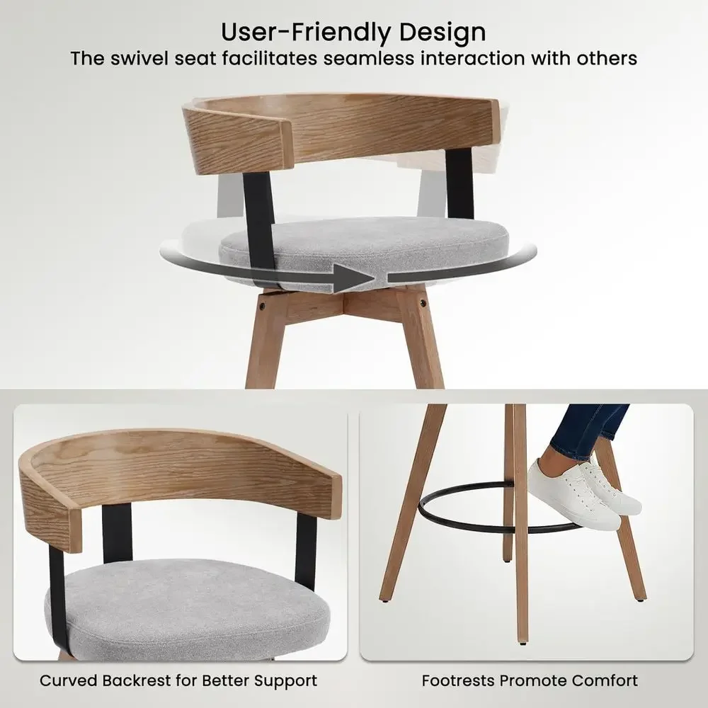 مجموعة من كرسيين بار رمادي الل - مراجعة Home Bar Stools وسعره