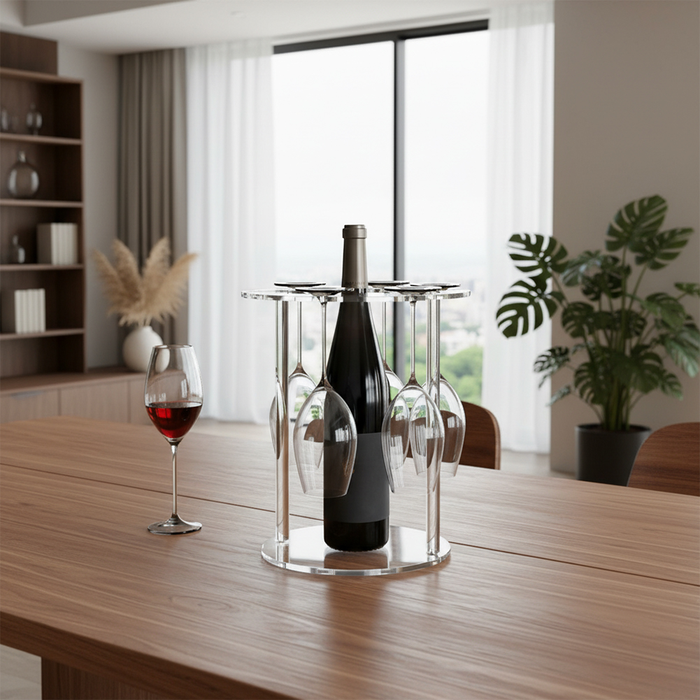 حامل أكواب نبيذ شفاف بسعة 6 أك - مراجعة Home Bar Stand وسعره