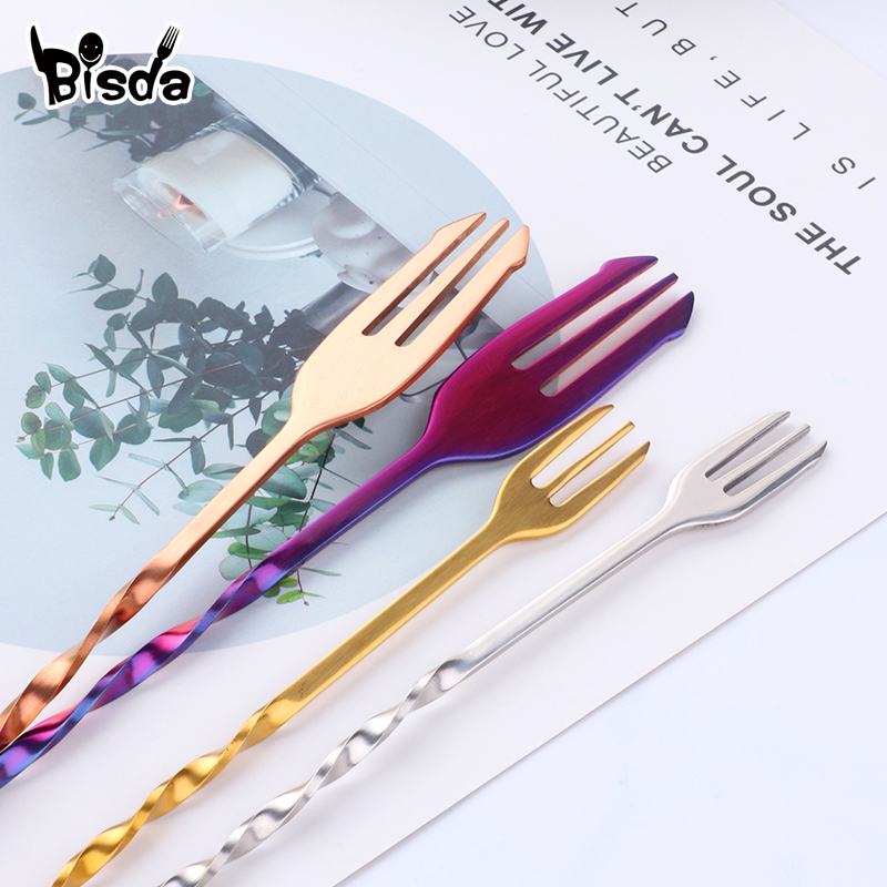ملاعق بار الكوكتيل مع شوكة، ست - مراجعة Bar Spoon Twisted وسعره