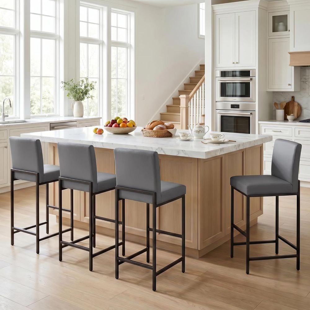 مجموعة من 4 كراسي بار رمادية م - مراجعة Home Bar Stools وسعره