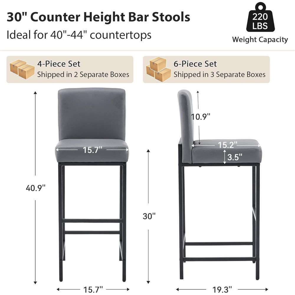 مجموعة من 4 كراسي بار رمادية م - مراجعة Home Bar Stools وسعره
