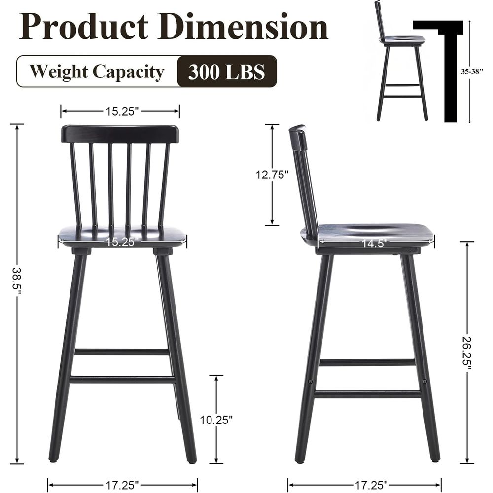 مجموعة من 4 كراسي بار خشبية با - مراجعة Home Bar Stools وسعره